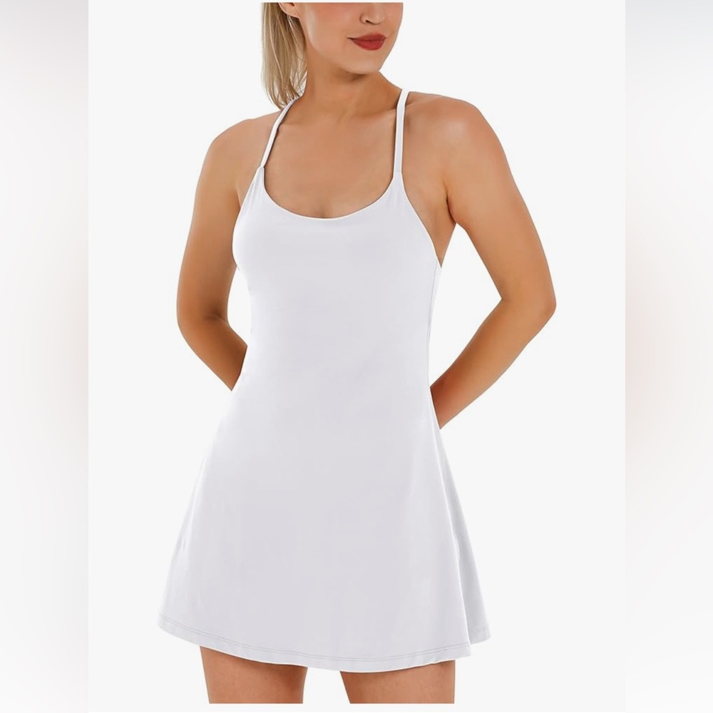 Ewedoos White Sleeveless Dress tennis dress - XXL